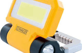 gelbe arbeitsleuchte mit taschenlampe