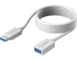 Sabrent USB-A Verlängerungskabel (1.8m, USB 3.0, 3.2×1 (5Gb/s), Weiß) Prime